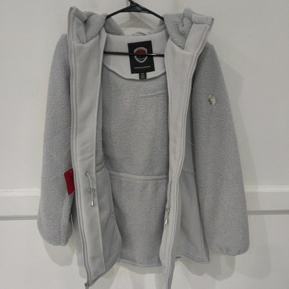 NWT 1 Madison Expedition Women's Hooded Teddy Jacket Gray Size M $125 Z855 - Picture 3 of 3
